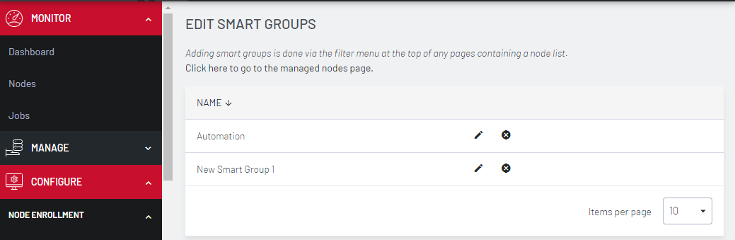 Image of the Lighthouse UI showing how to edit smart groups